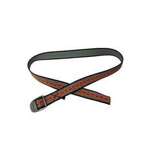 Chaco Webbing skull‎ print belt One Size braided silver tone buckle gray orange